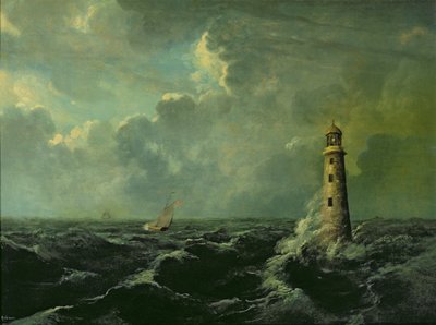 Paysage marin avec phare - Charles Codman