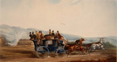 La route contre le rail, gravée par J. Harris, de 