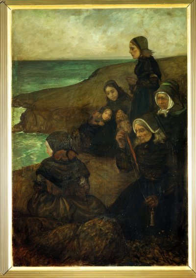 Au Pays de la Mer – triptyque, panneau droit : Ceux qui restent - Charles Cottet