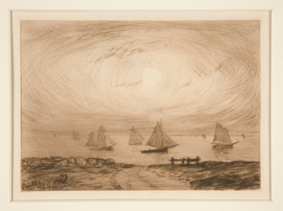 Barques au clair de lune - Charles Cottet