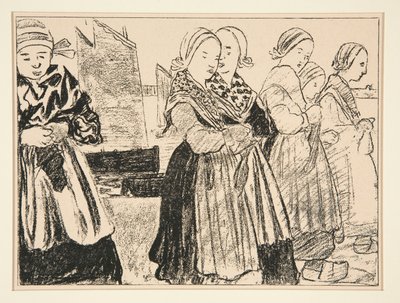Filles Bretonnes, ou Bretonnes sur le quai, dans #36 de La Revue Blanche, octobre 1894 - Charles Cottet