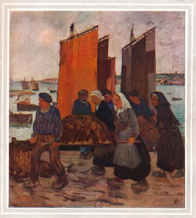 Pêcheurs bretons débarquant du goémon, vers 1903 - Charles Cottet
