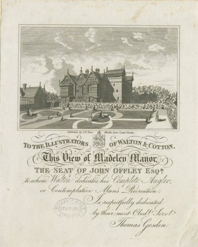 Manoir de Madeley: gravure, nd [vers 1686] - Charles Cotton