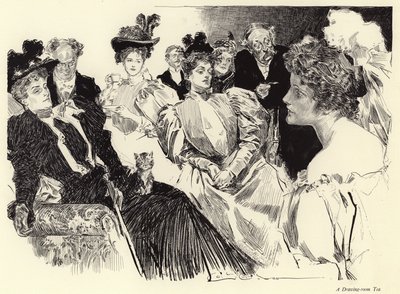 Un thé de salon - Charles Dana Gibson
