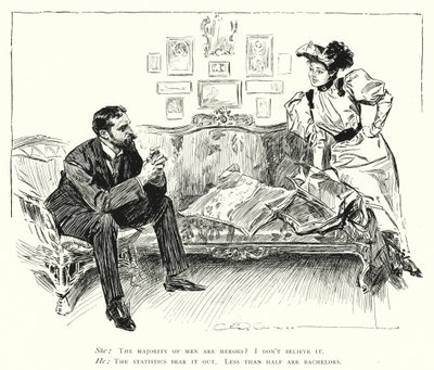 Les hommes sont des héros - moins de la moitié sont célibataires - Charles Dana Gibson