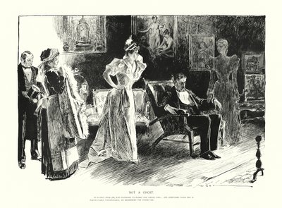 Pas un fantôme (lithographie) - Charles Dana Gibson