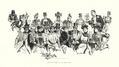 La véritable exposition au salon du cheval (lithographie) - Charles Dana Gibson