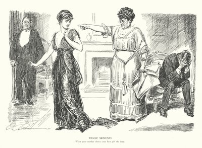 Moments tragiques, quand votre mère montre la porte à votre meilleure amie - Charles Dana Gibson