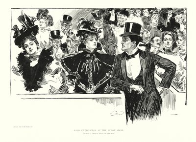 Enthousiasme Sauvage au Concours Hippique - Charles Dana Gibson
