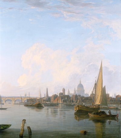 Pont de Waterloo et le front de mer de Lambeth depuis les escaliers de Westminster, 1821 - Charles Deane