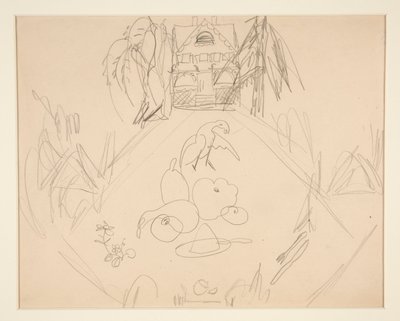Sans titre [colombes, fruits, légumes, maison, notes écrites] - Charles Demuth