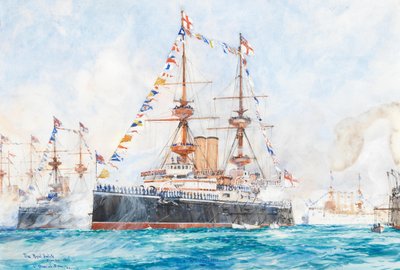 HMS Majestic à la revue de la flotte du jubilé de diamant de 1897 à Spithead - Charles Dixon