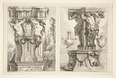 Deux dessins pour des chapiteaux décoratifs - Charles Dominique Joseph Eisen