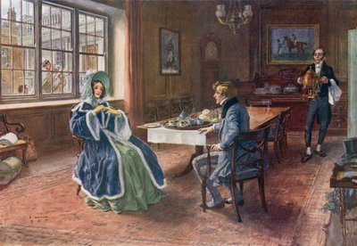 De grandes espérances, Pip invite Estella à prendre le thé au Cross Keys à Wood Street, Cheapside - Charles Edmund Brock