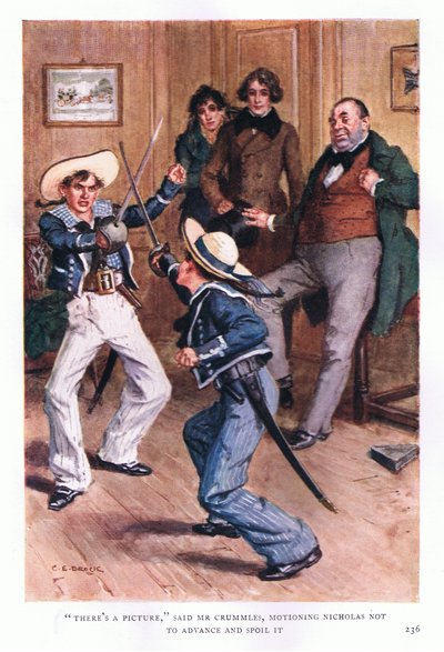 Il y a une image, dit M. Crummles, faisant signe à Nicholas de ne pas avancer et de la gâcher - Charles Edmund Brock