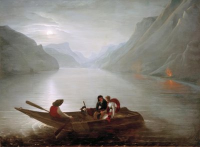Julie et Saint-Preux sur le lac Léman - Charles Edouard Crespy Le Prince