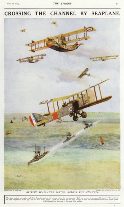 Hydravions britanniques traversant la Manche - Charles Edward (after) Dixon