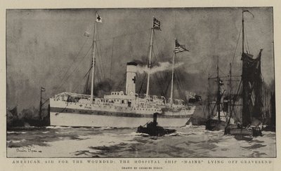 Aide américaine pour les blessés, le navire-hôpital Maine au large de Gravesend - Charles Edward Dixon