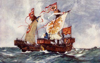La Première Bataille de notre Première Reine, 1225 - Charles Edward Dixon