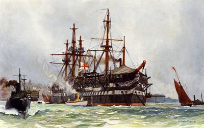 Le Vieux Implacable (Duguay Trouin) à Devonport, 1901 - Charles Edward Dixon