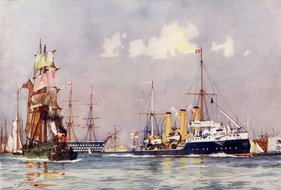 Le Speedy quittant Portsmouth - Charles Edward Dixon