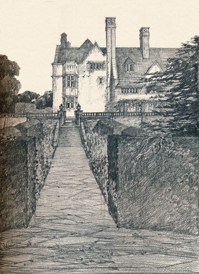 Tirley Court, Cheshire : côté est, 1908 - Charles Edward Mallows