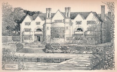 Tirley Court, Cheshire : façade sud, 1906 - Charles Edward Mallows