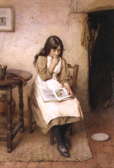 Une fille lisant - Charles Edward Wilson