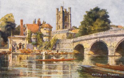 Rivière Thames : Henley on Thames (lithographie en couleur) - Charles Edwin Flower