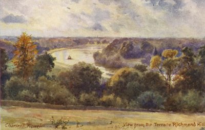 La Tamise : Vue depuis la terrasse de Richmond Hill - Charles Edwin Flower
