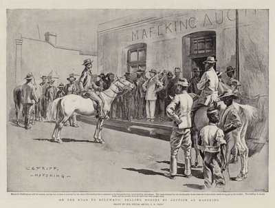 Sur la route de Bulawayo, vente de chevaux aux enchères à Mafeking - Charles Edwin Fripp
