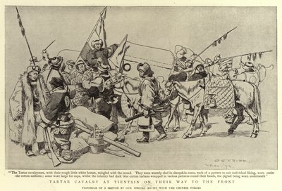 Cavalerie tartare à Tientsin en route vers le front - Charles Edwin Fripp