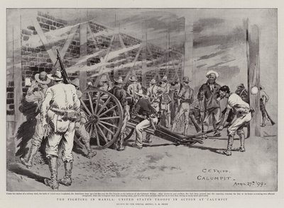 Les combats à Manille, troupes américaines en action à Calumpit - Charles Edwin Fripp