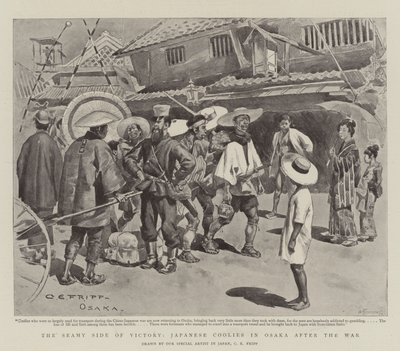 Le côté sombre de la victoire, coolies japonais à Osaka après la guerre - Charles Edwin Fripp