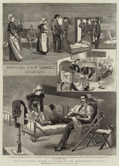 Avec Sir Gerald Graham à Suakim, sur le navire-hôpital Ganges - Charles Edwin Fripp