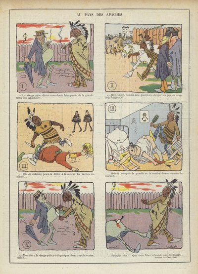 Au pays des Apaches. Illustration pour Le Rire - Charles Emile Egli
