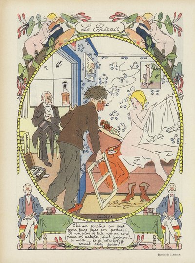 Le portrait. Illustration pour Le Rire - Charles Emile Egli