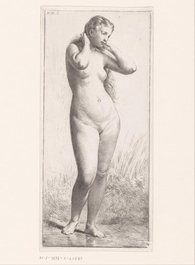 Femme nue debout - Charles Emile Jacque (attributed to)