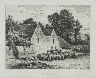 Une ferme - Charles Emile Jacque