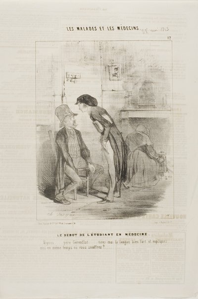 Un étudiant en médecine commençant (plaque 12) - Charles Emile Jacque