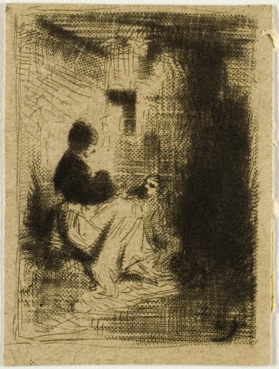 Une femme et son enfant - Charles Emile Jacque