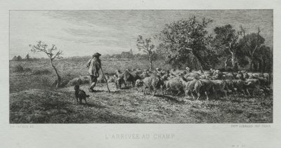 Arrivée au champ - Charles Emile Jacque