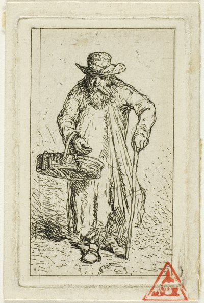 Mendiant avec Panier - Charles Emile Jacque