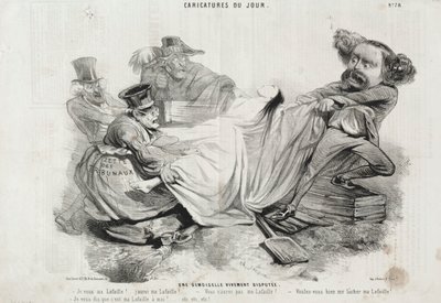 Caricature du Jour : No. 78, Une demoiselle vivement disputée - Charles Emile Jacque