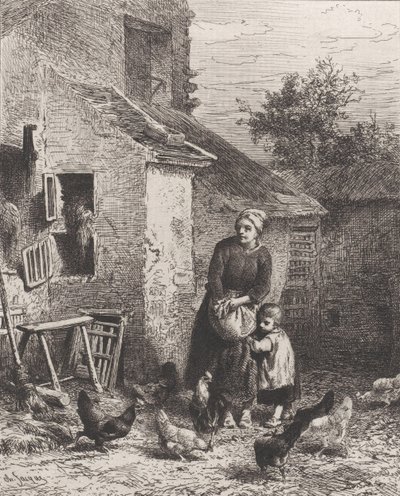 Coin de la cour, 1864 - Charles Emile Jacque