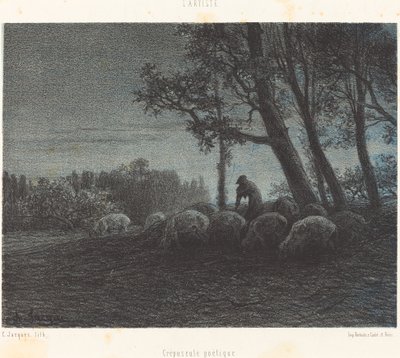 Crépuscule poétique - Charles Emile Jacque