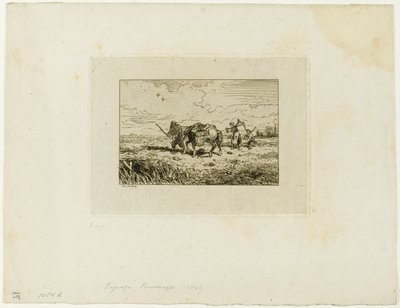 Traversée du pont - Charles Emile Jacque