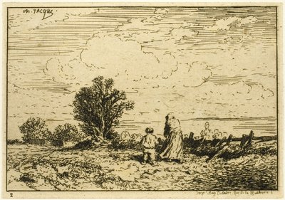 Traverser le pré - Charles Emile Jacque