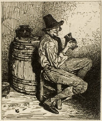 Buveur - Charles Emile Jacque