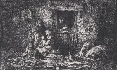 Porte de la ferme - Charles Emile Jacque